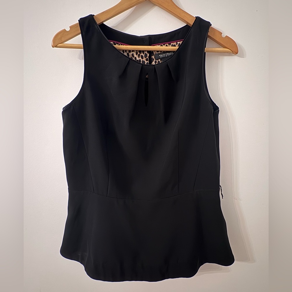 Black Sleeveless Peplum Top